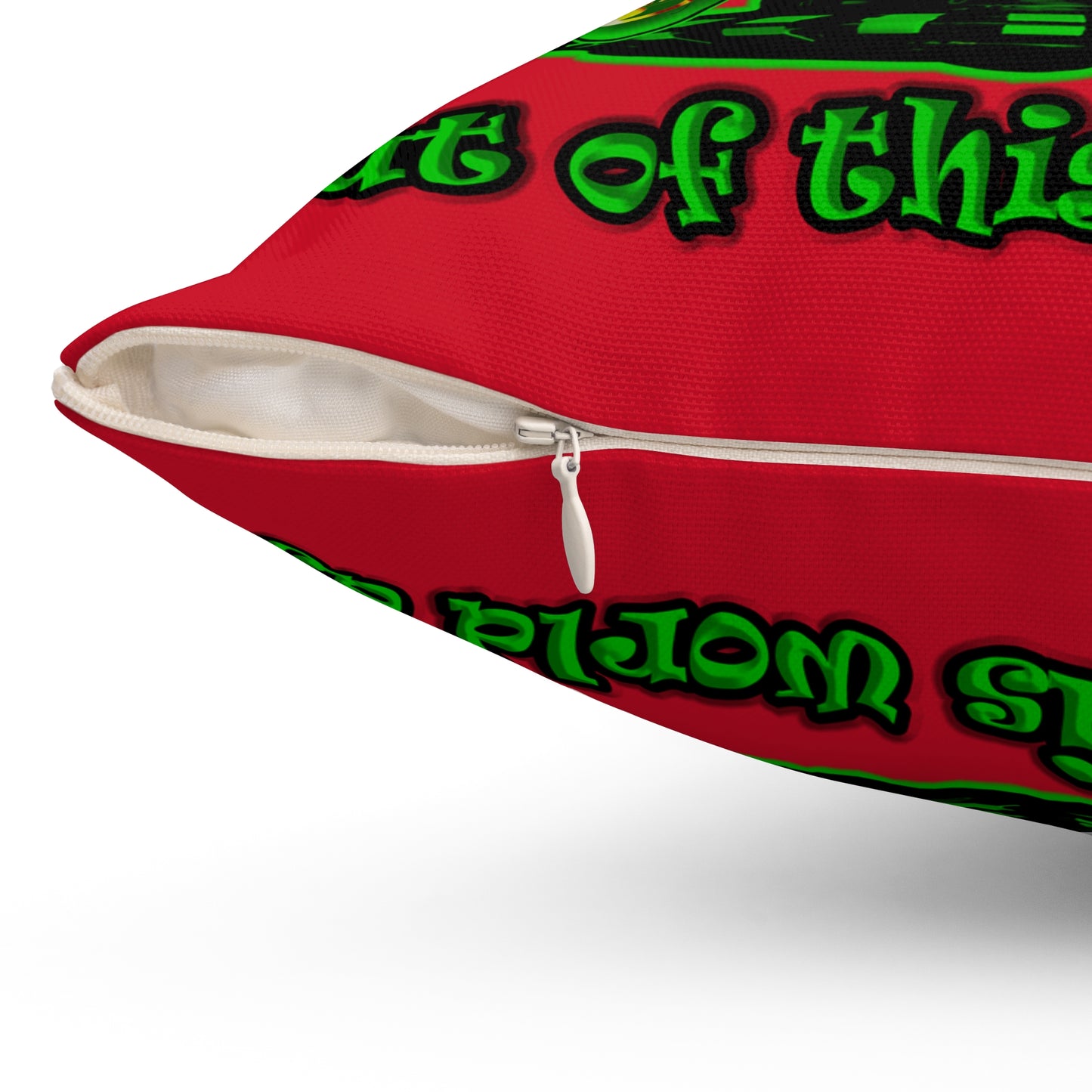 disc jockey - Spun Polyester Square Pillow - (dark red)