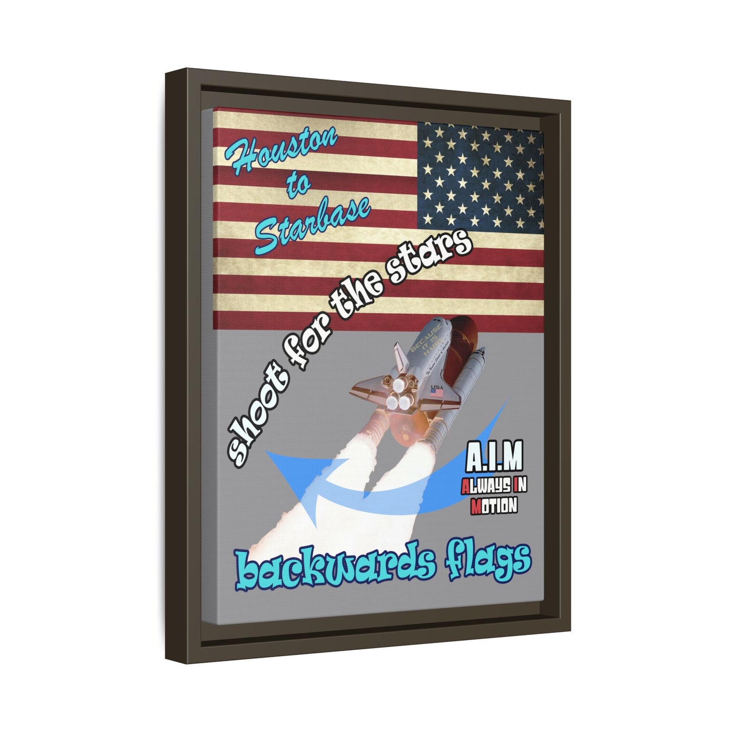 shoot for the stars - framed canvas art (grey)