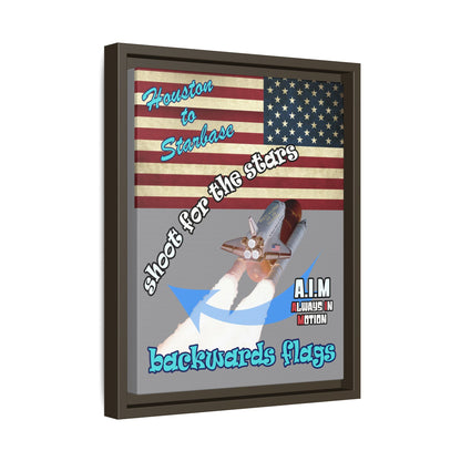 shoot for the stars - framed canvas art (grey)