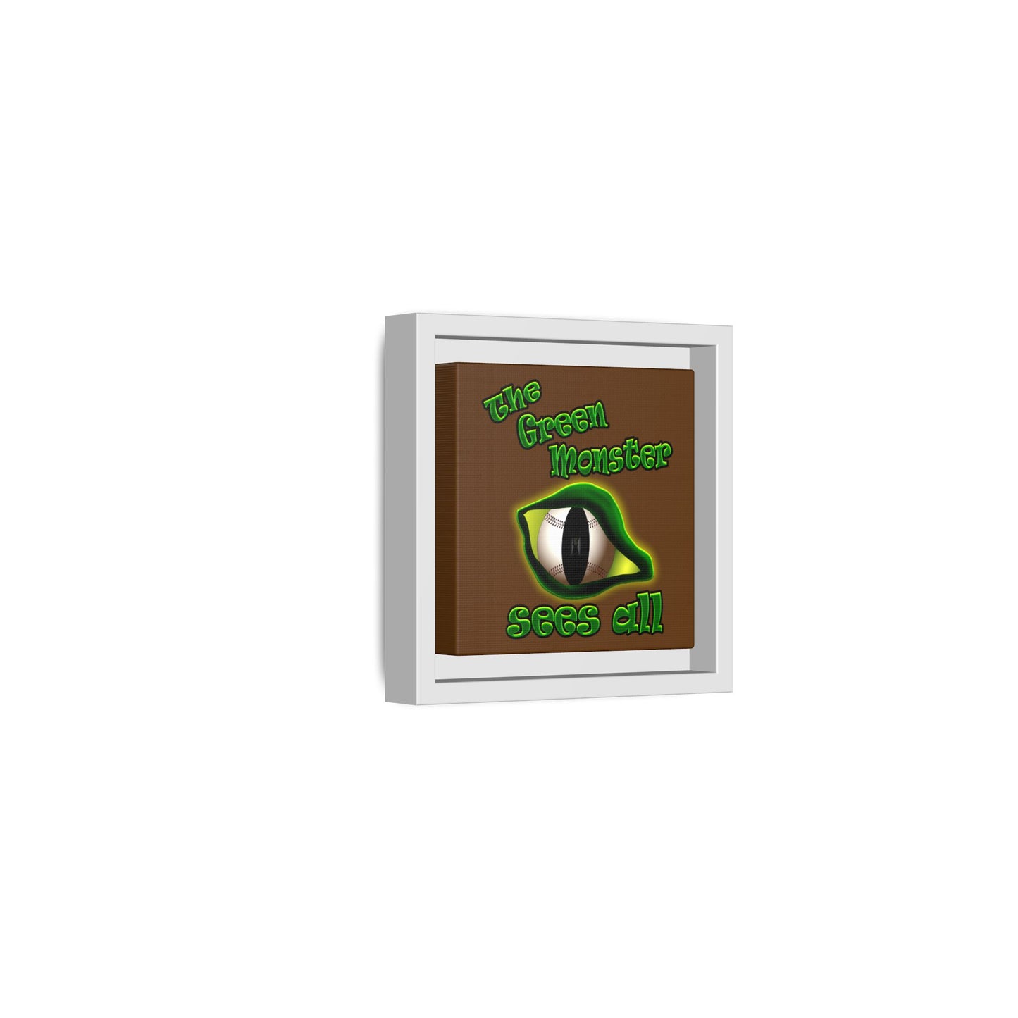 green monster - framed canvas art (brown)