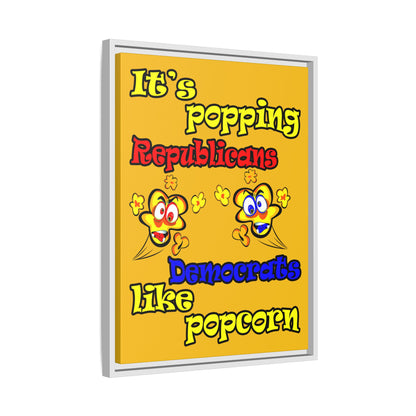 popping like popcorn - framed canvas art (yellow)