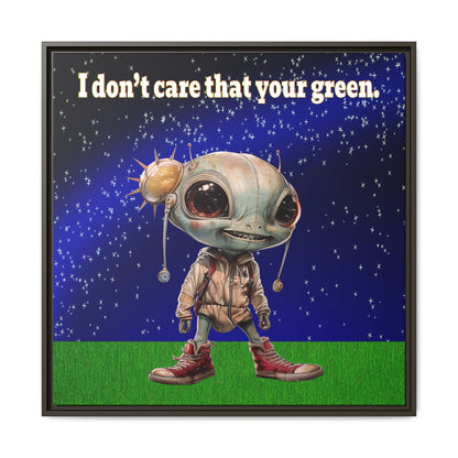 I don't care that your green - framed canvas art ('snoops' background)