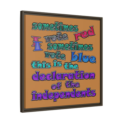 declaration of the independents - framed canvas art (light brown)