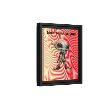 I don't care that your green - framed canvas art (yellow-orange wave)