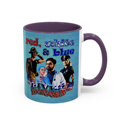rw&b lives matter - Accent Mug (faded blue)