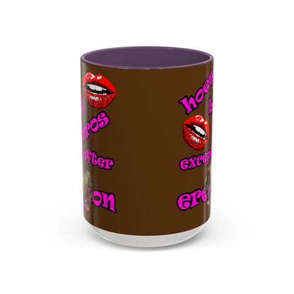 hoes b4 bros - Accent Mug (brown)