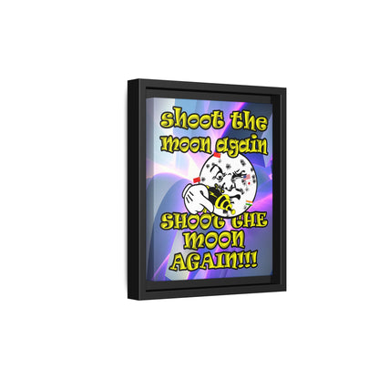 shoot the moon again - framed canvas art (grey-pink wave)