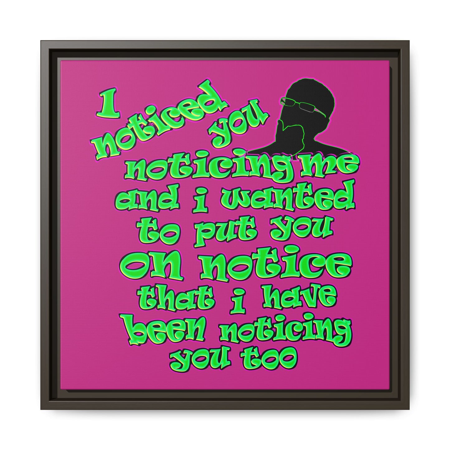 noticed you noticing - framed canvas art (pink)