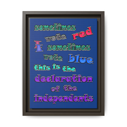 declaration of the independents - framed canvas art (dark blue)