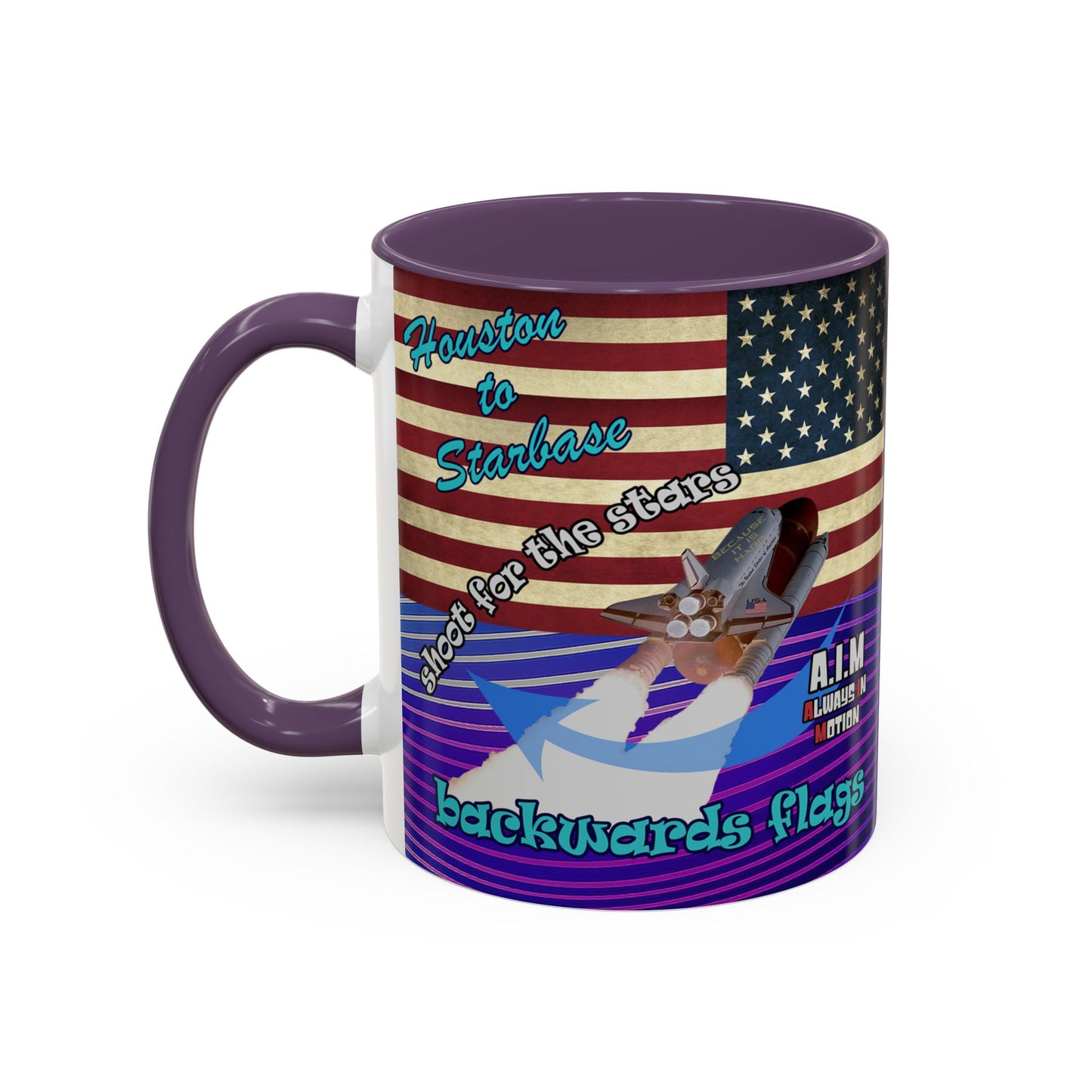 shoot for the stars - Accent Mug (purple wave)