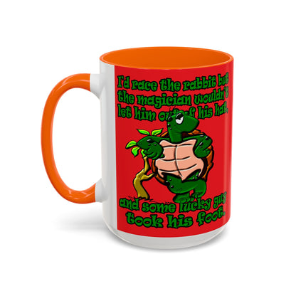 turtle race - Accent Mug (red)