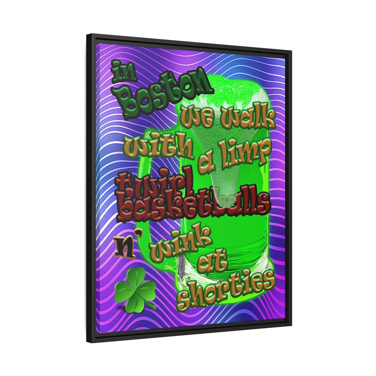 celtics logo - framed canvas art (purple wave)
