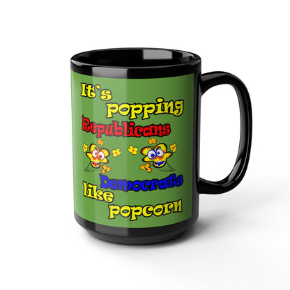 popping like popcorn - Black Mug (green)