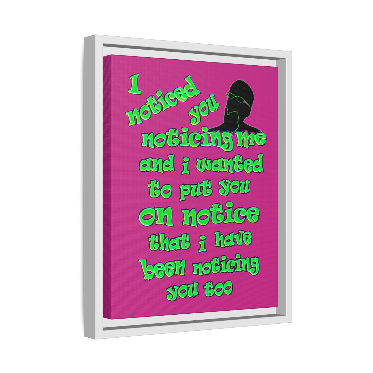 noticed you noticing - framed canvas art (pink)