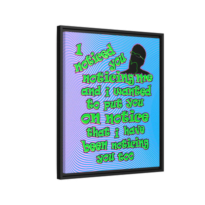 noticed you noticing - framed canvas art (light blue-purple wave)