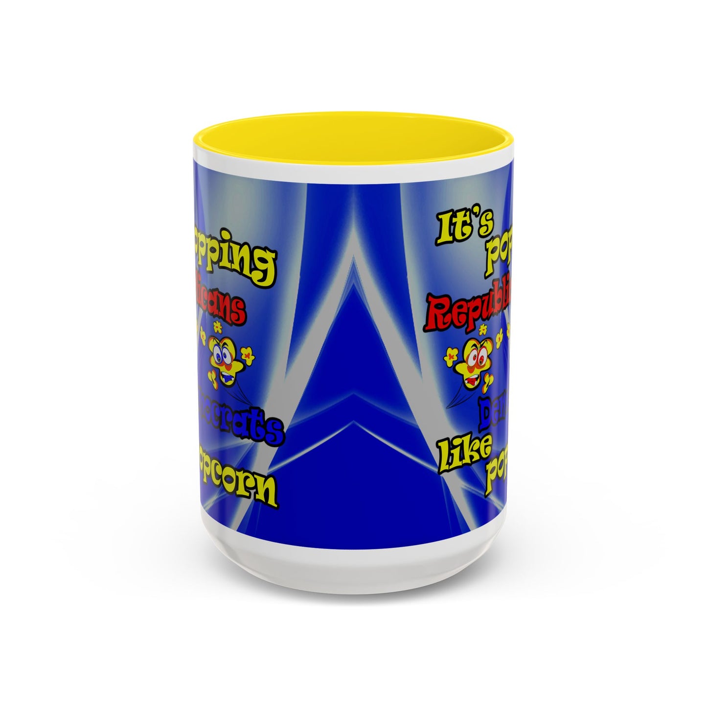 popping like popcorn - Accent Mug (blue-white wave)
