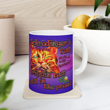 schrodinger's cat - White Mug (purple-pink wave)