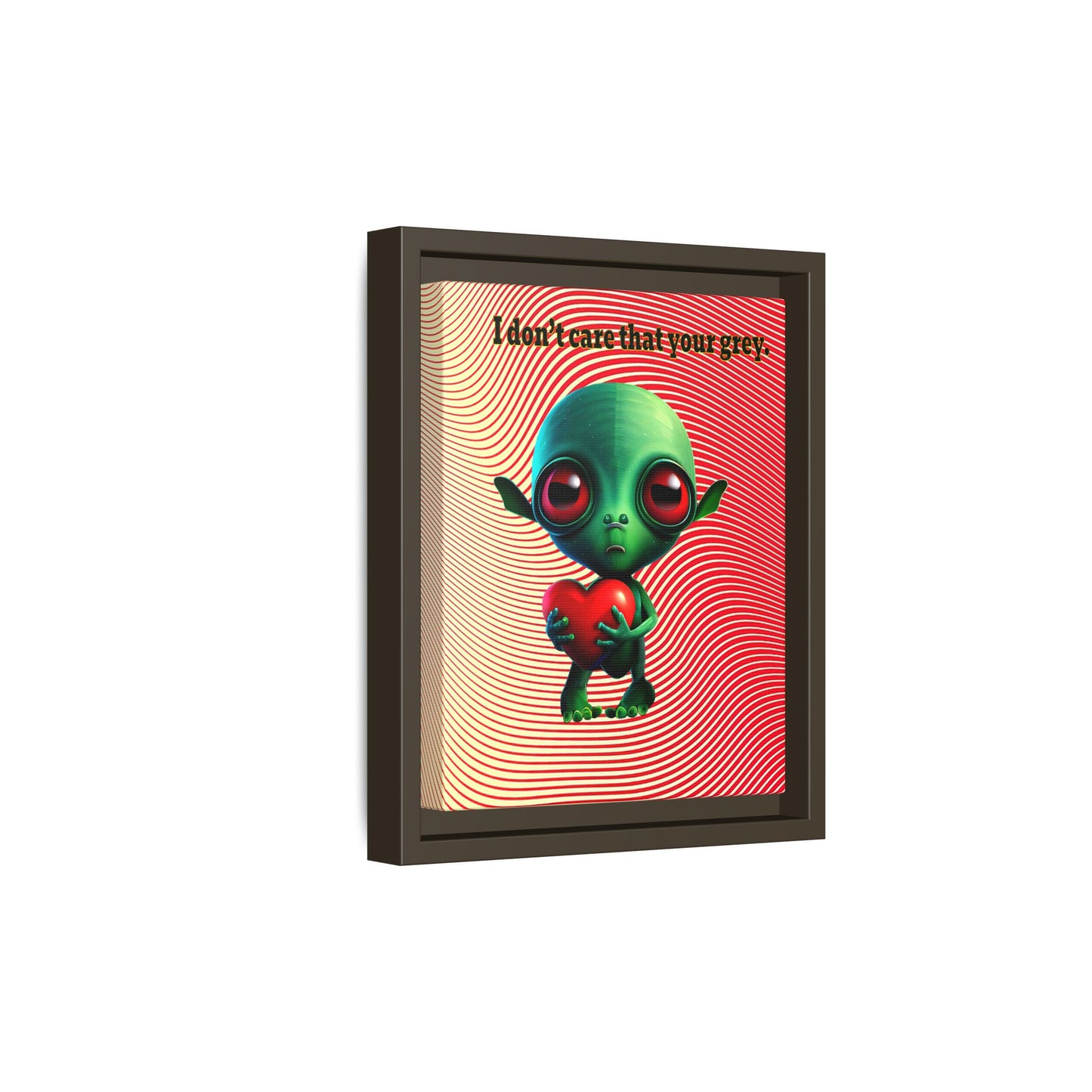 I don't care that your grey - framed canvas art (yellow-orange wave)