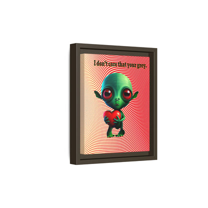 I don't care that your grey - framed canvas art (yellow-orange wave)