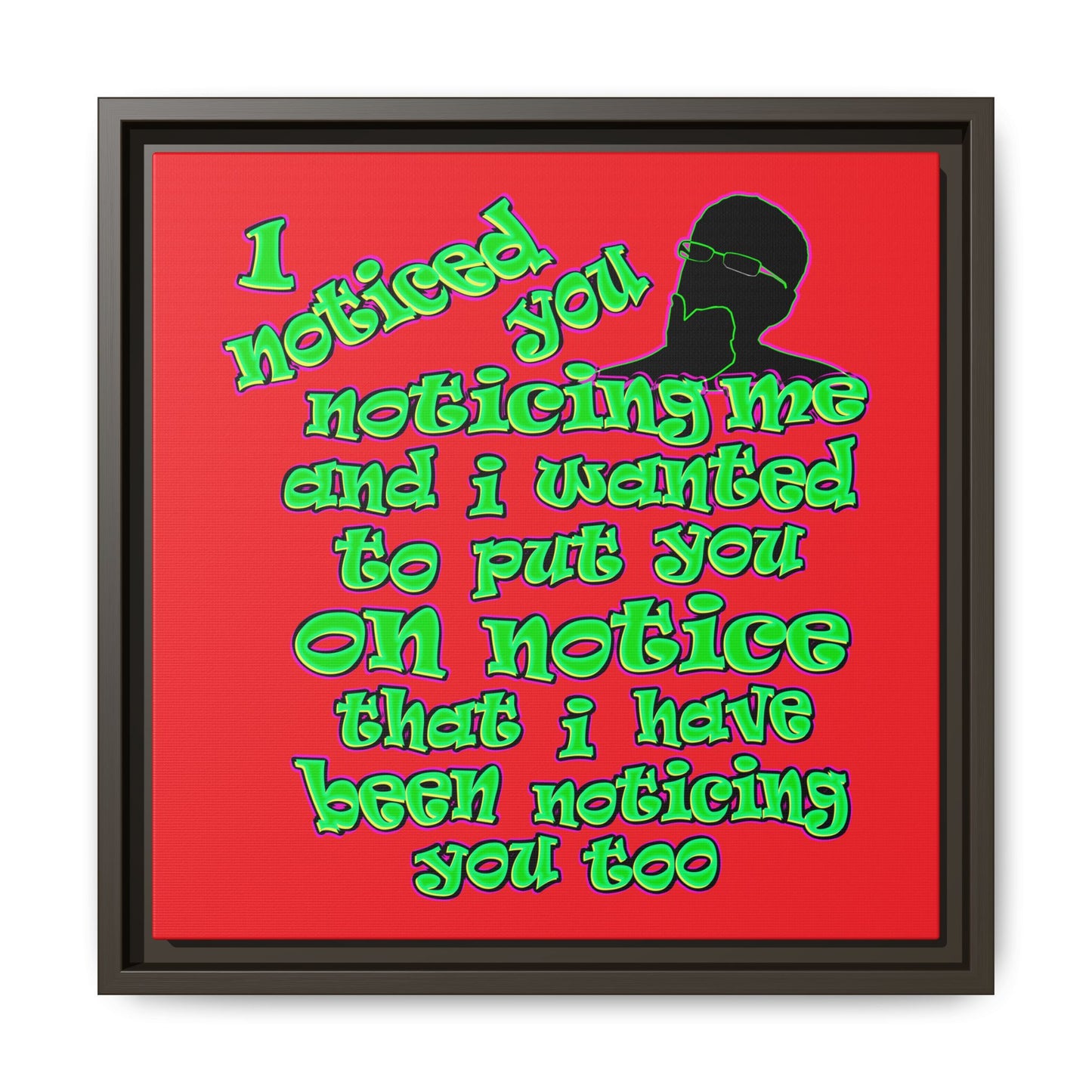 noticed you noticing - framed canvas art (red)