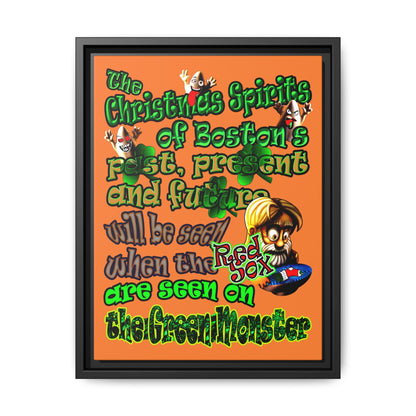 christmas spirits of boston - framed canvas art (crusta)