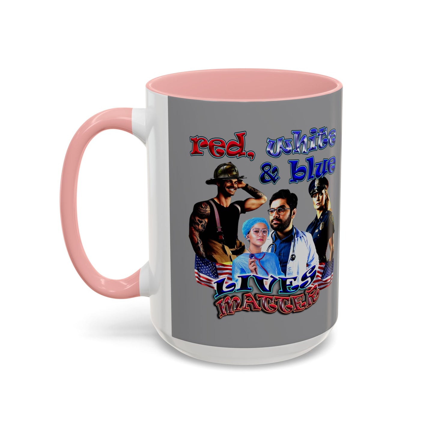 rw&b lives matter - Accent Mug (grey)