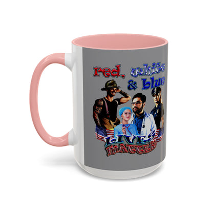 rw&b lives matter - Accent Mug (grey)