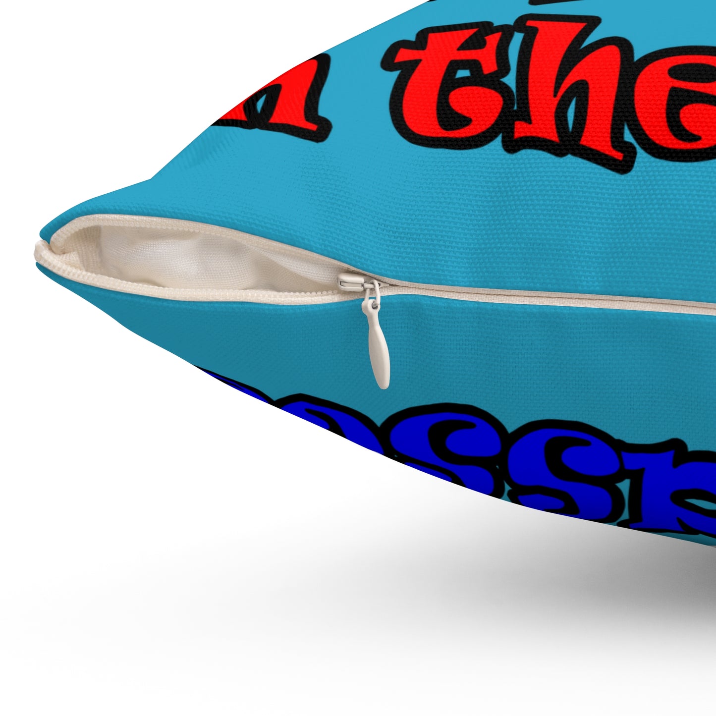 donkeys and elephants - Spun Polyester Square Pillow - (turquoise)
