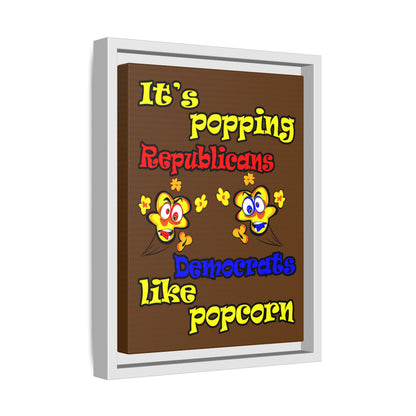 popping like popcorn - framed canvas art (brown)