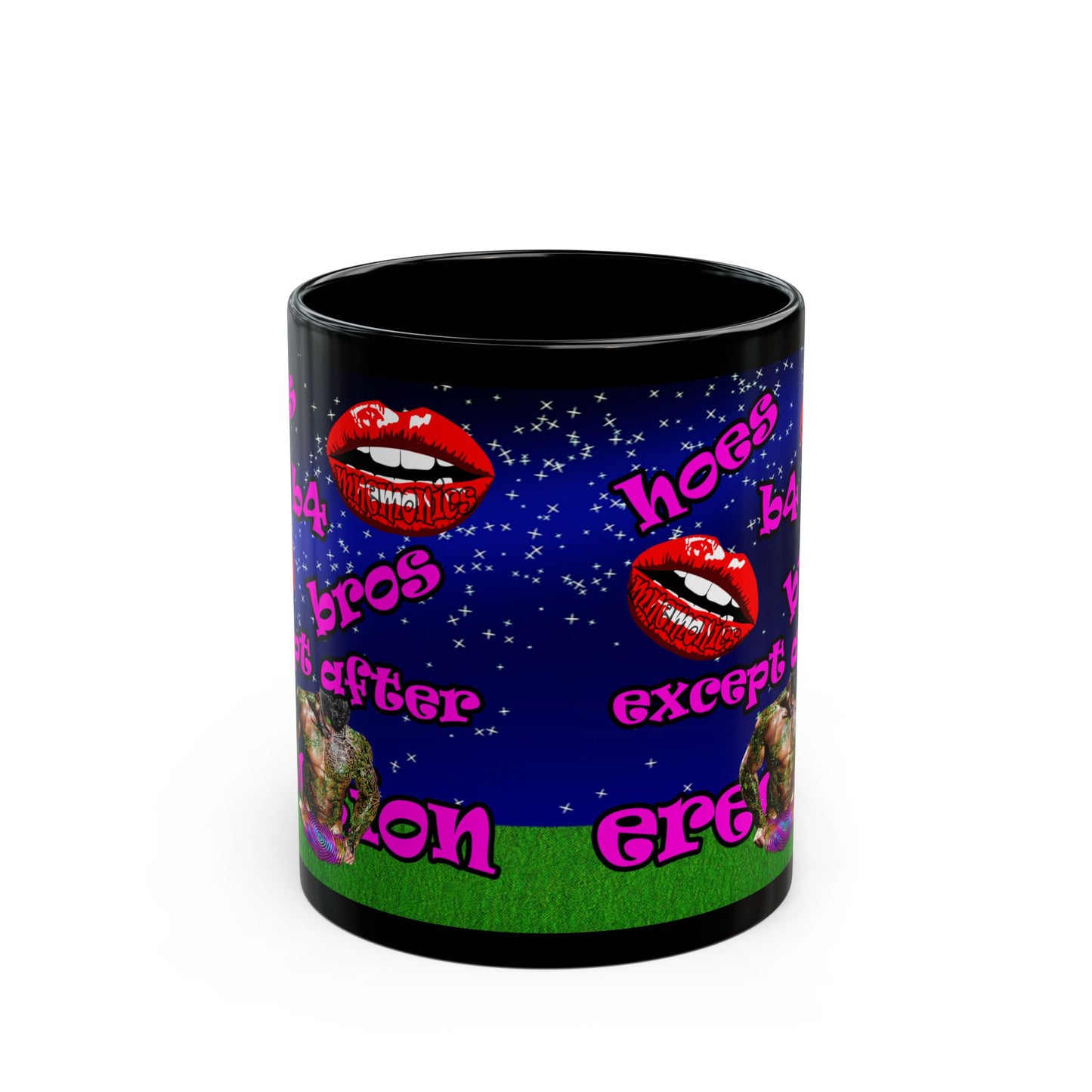 hoes b4 bros - Black Mug ('snoops' background)
