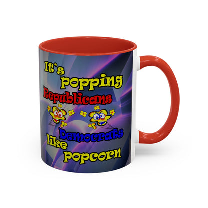 popping like popcorn - Accent Mug (grey-pink wave)
