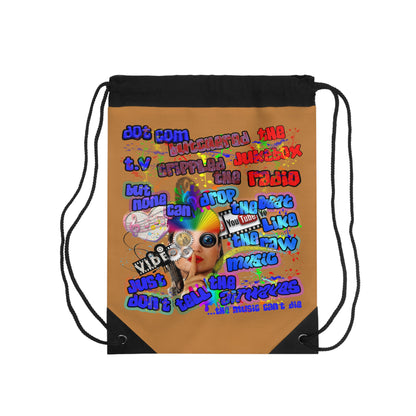 drop the beat - Drawstring Bag (light brown)