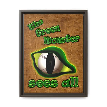green monster - framed canvas art (brown papyrus)
