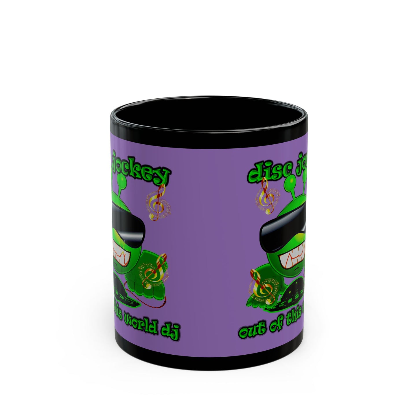 disc jockey - Black Mug (light purple)