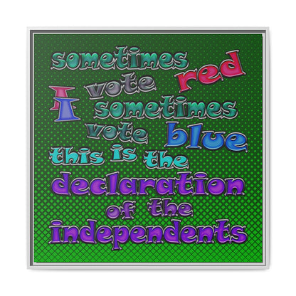 declaration of the independents - framed canvas art (logo green)