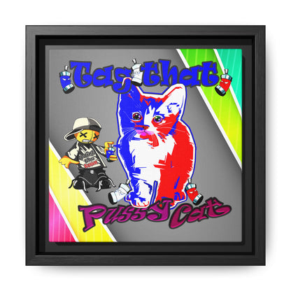 tag that - framed canvas art (rainbow split)