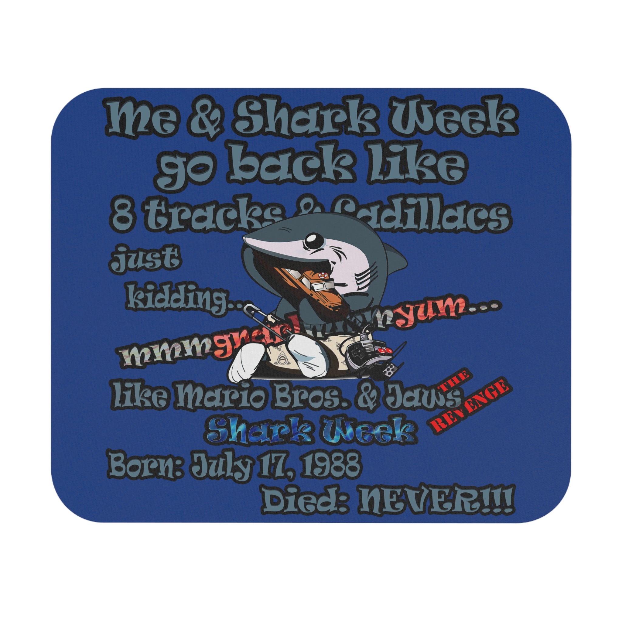 shark week - Mouse Pad (Rectangle) - (dark blue)