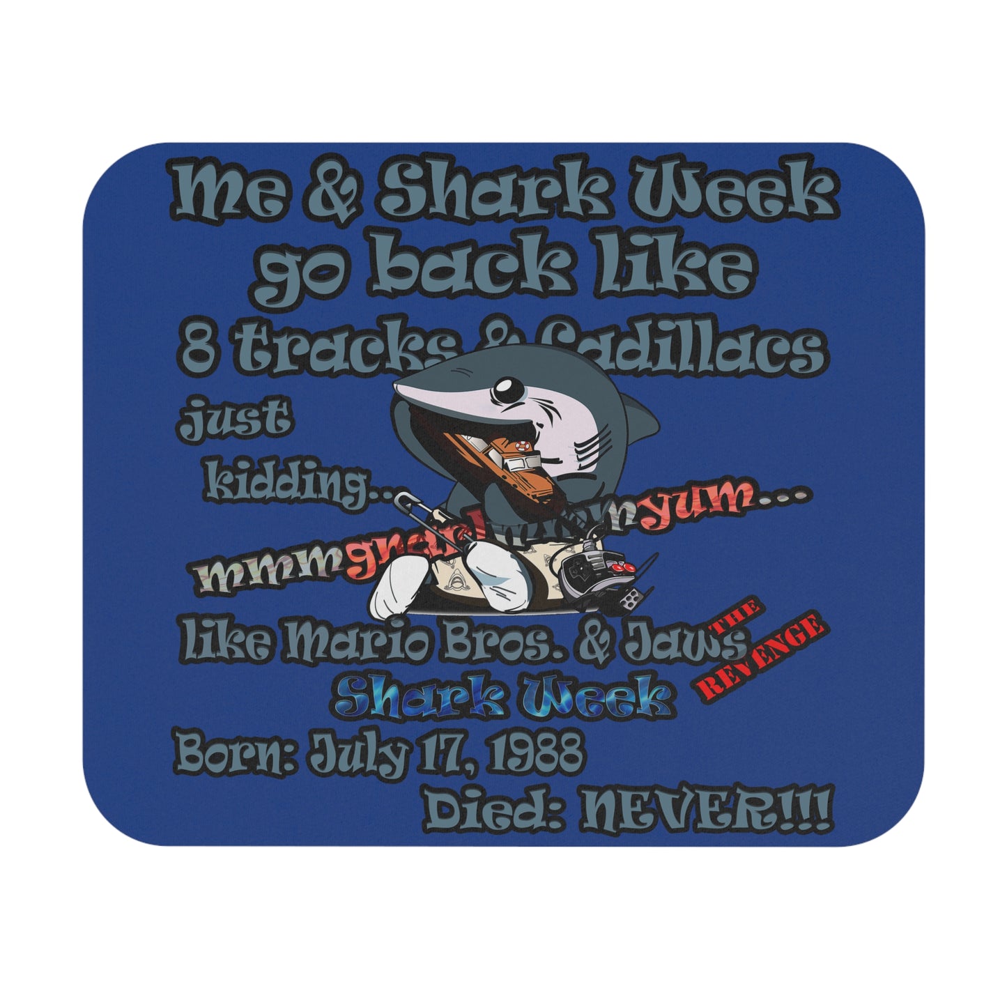 shark week - Mouse Pad (Rectangle) - (dark blue)