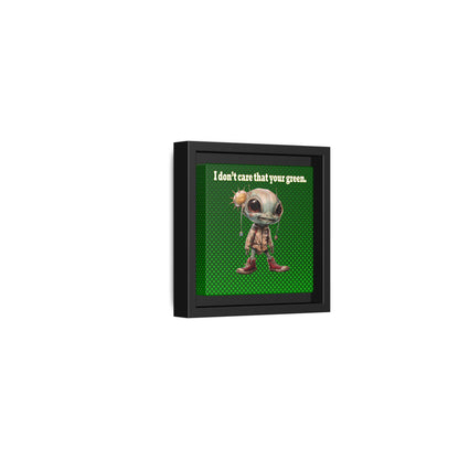 I don't care that your green - framed canvas art (logo green)