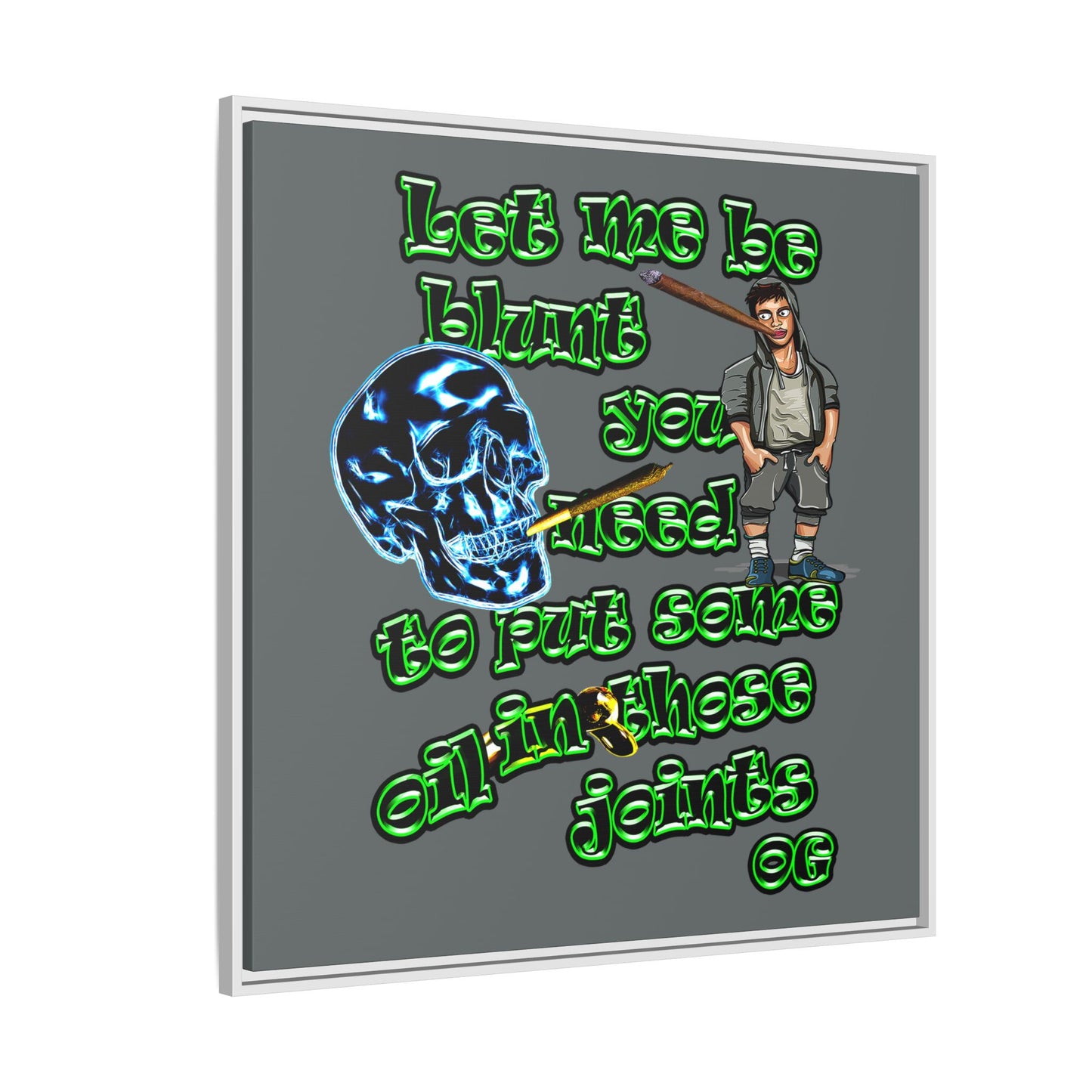 og - framed canvas art (dark grey)