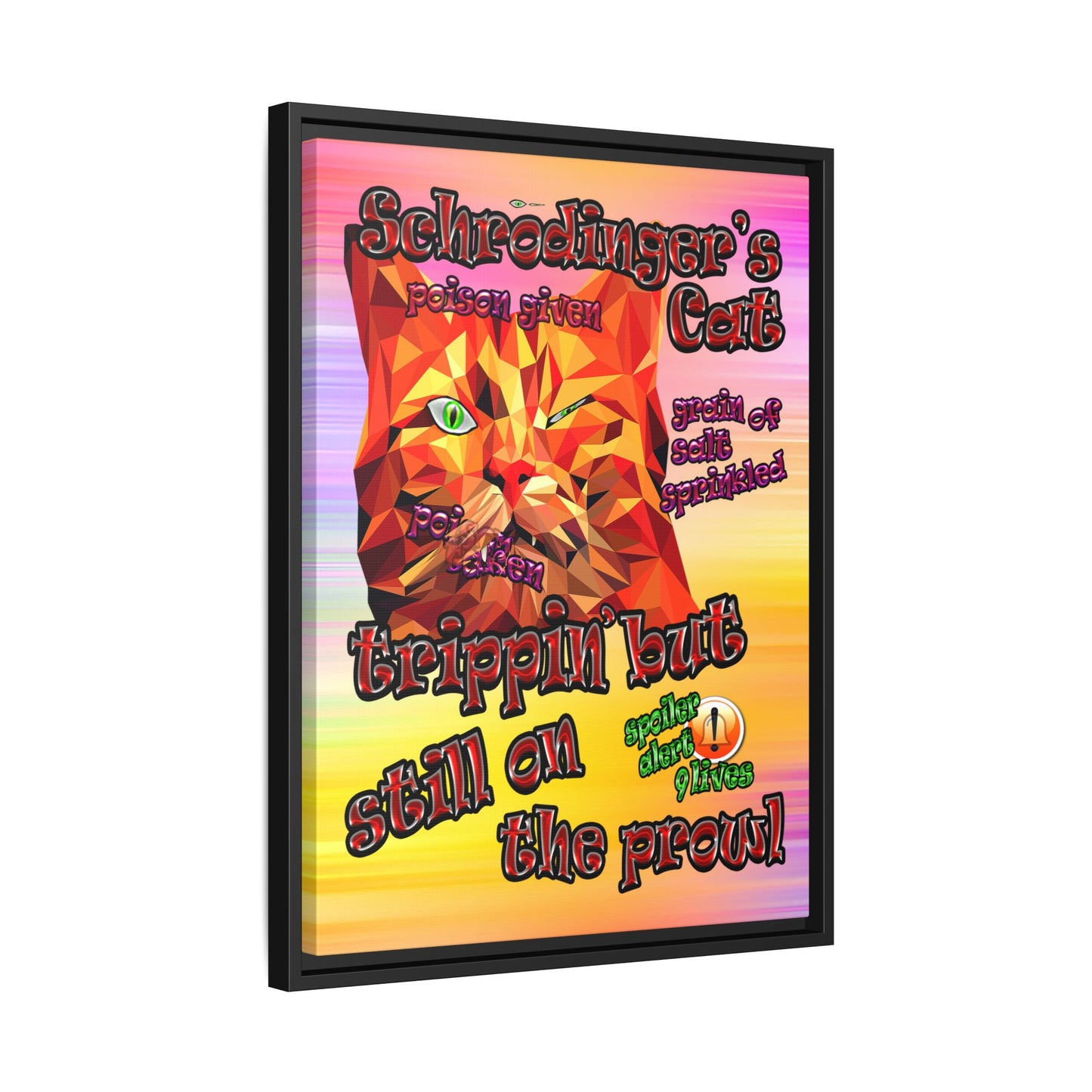 schrodinger's cat - framed canvas art (color blur)