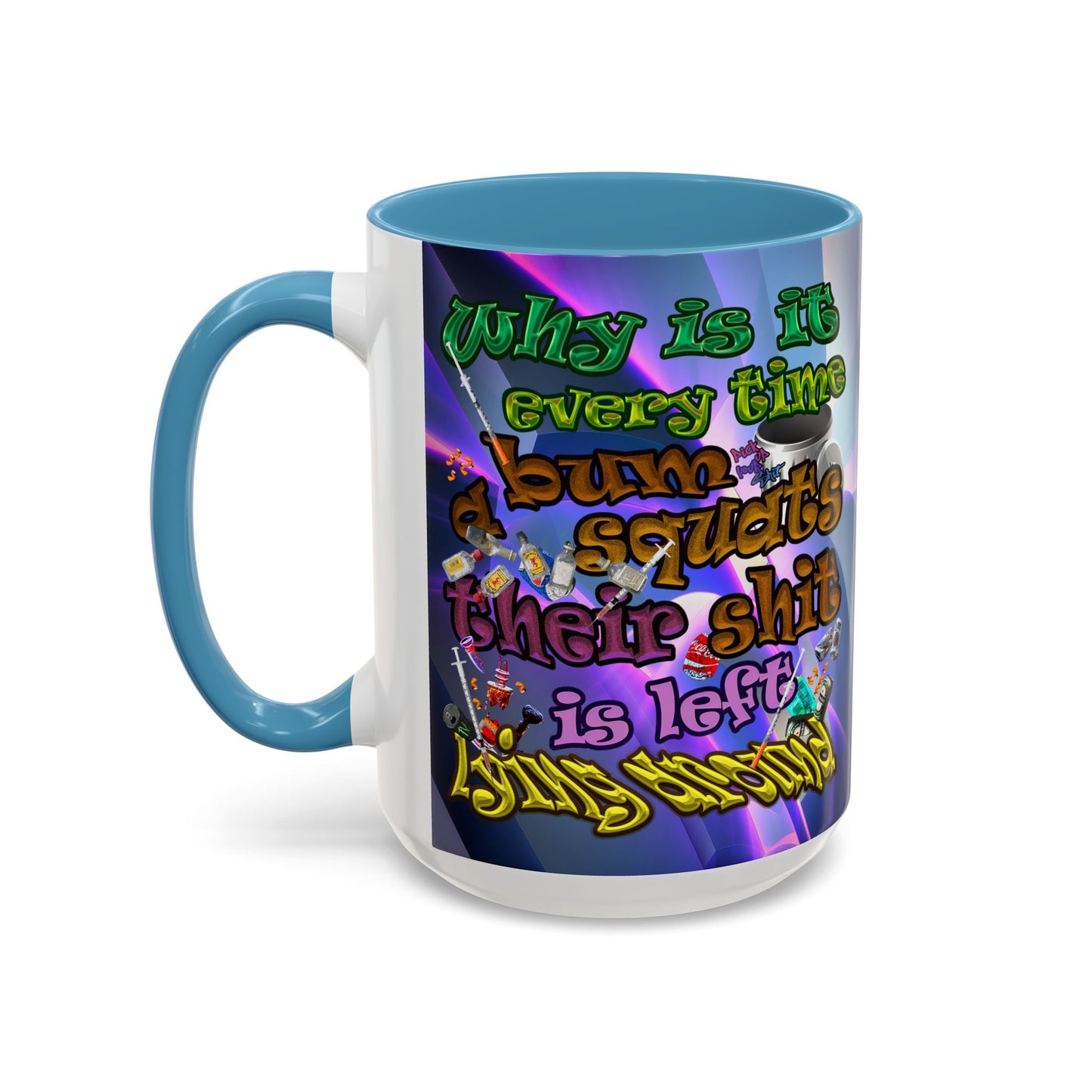 the bum's shit - Accent Mug (grey-pink wave)