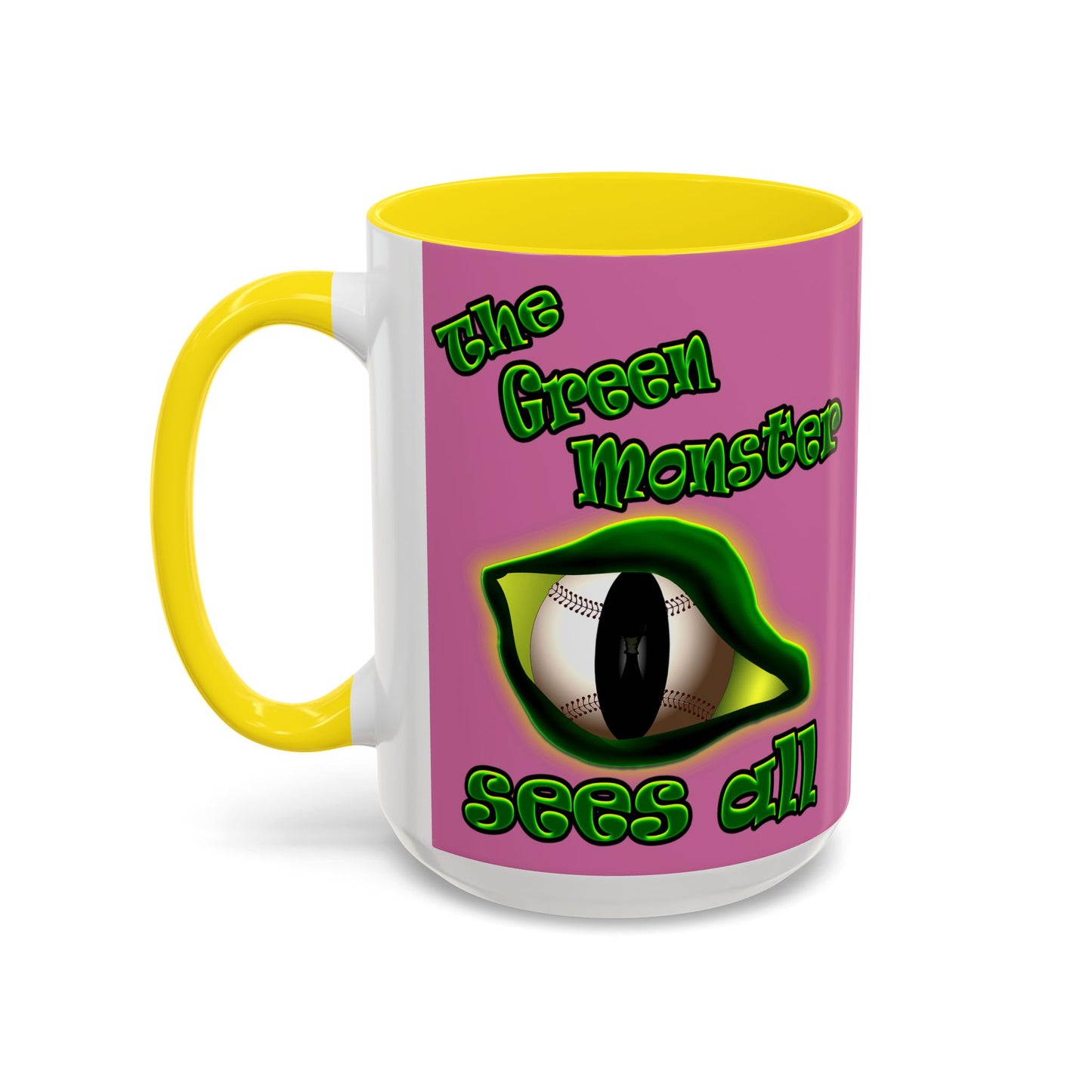 green monster - Accent Mug (light pink)