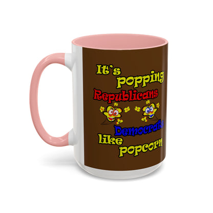 popping like popcorn - Accent Mug (brown)