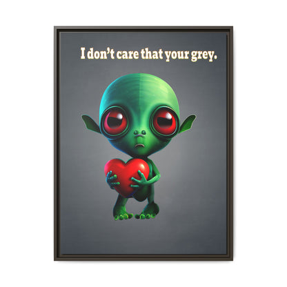 I don't care that your grey - framed canvas art (grey-light grey)