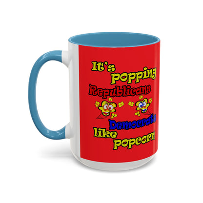 popping like popcorn - Accent Mug (red)