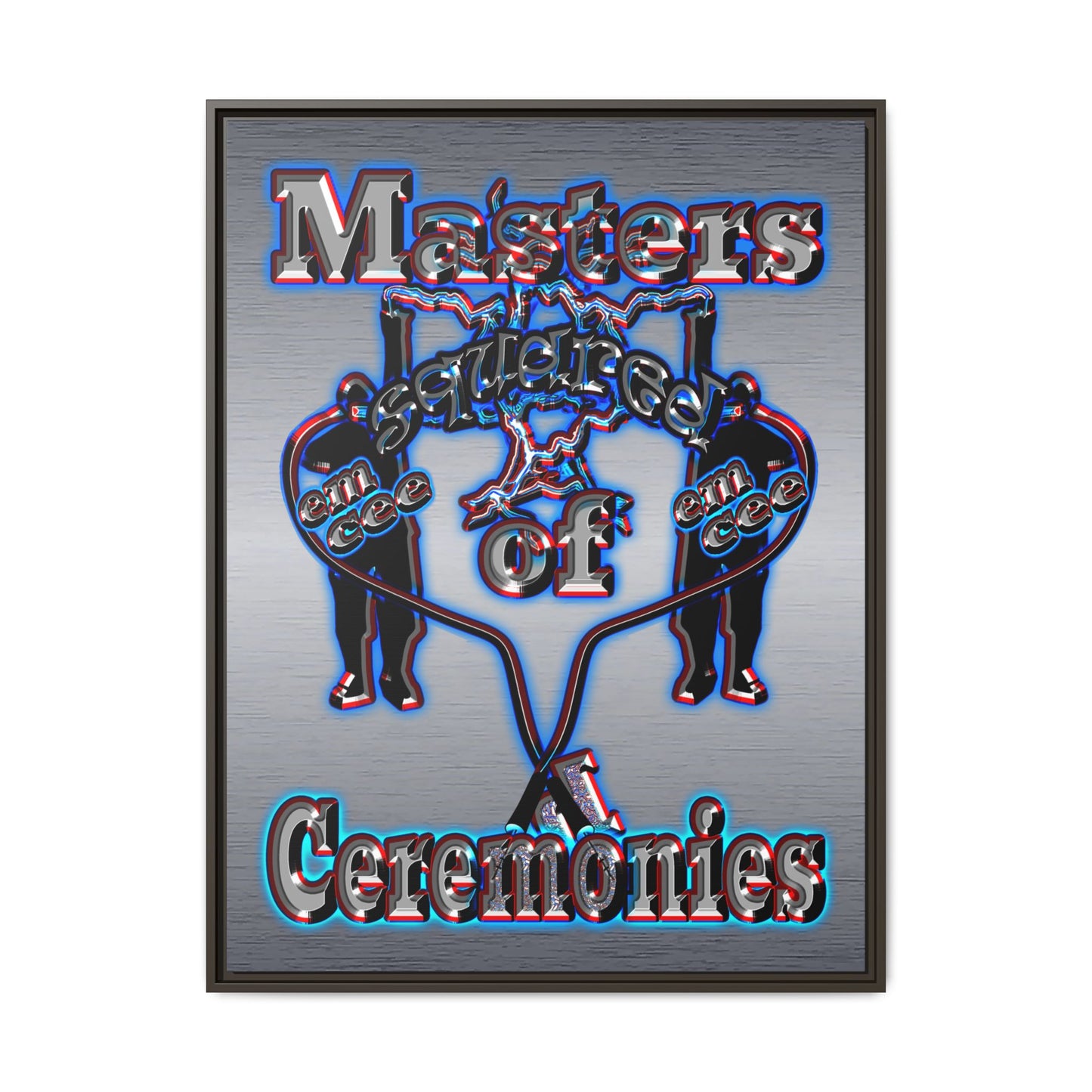 em cee squared - framed canvas art (brushed nickel)