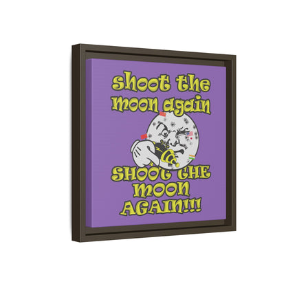 shoot the moon again - framed canvas art (light purple)