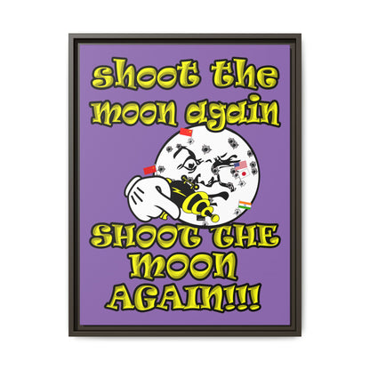 shoot the moon again - framed canvas art (light purple)