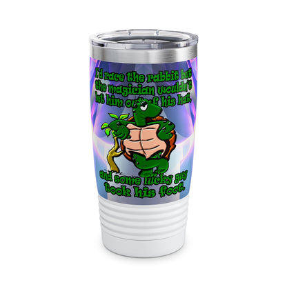 turtle race - Ringneck Tumbler, 20oz (grey-pink wave)